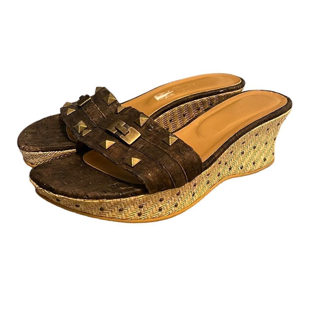 Stuart Weitzman studded wedge sandals